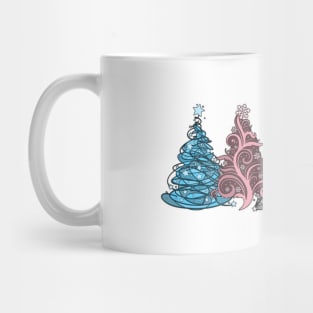 Large Spiral Transgender Pride Flag Christmas Tree Vector Mug